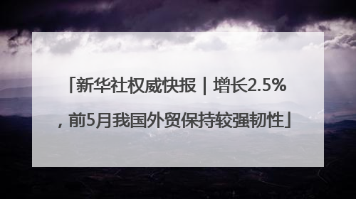 新华社权威快报｜增长2.5%，前5月我国外贸保持较强韧性