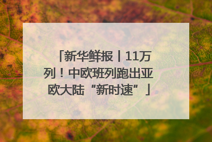 新华鲜报丨11万列！中欧班列跑出亚欧大陆“新时速”