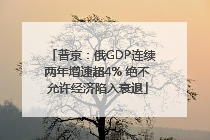 普京：俄GDP连续两年增速超4% 绝不允许经济陷入衰退