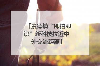 景德镇“即拍即识”新科技拉近中外交流距离