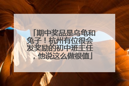 期中奖品是乌龟和兔子！杭州有位很会发奖励的初中班主任，他说这么做很值