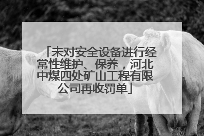 未对安全设备进行经常性维护、保养，河北中煤四处矿山工程有限公司再收罚单