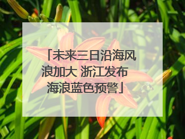 未来三日沿海风浪加大 浙江发布海浪蓝色预警