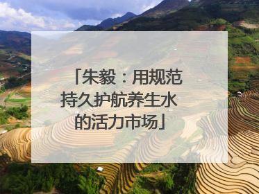 朱毅：用规范持久护航养生水的活力市场