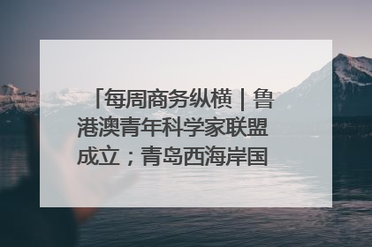 每周商务纵横｜鲁港澳青年科学家联盟成立；青岛西海岸国际能源自贸港启用