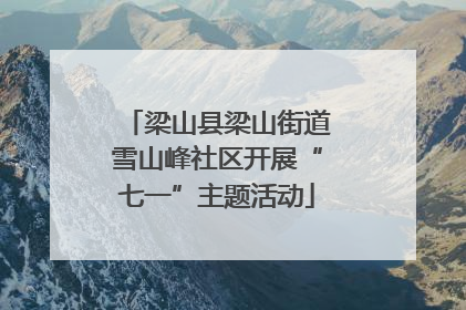 梁山县梁山街道雪山峰社区开展“七一”主题活动