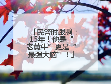 民警时跟鹏：15年！他是“老黄牛”更是“最强大脑”！