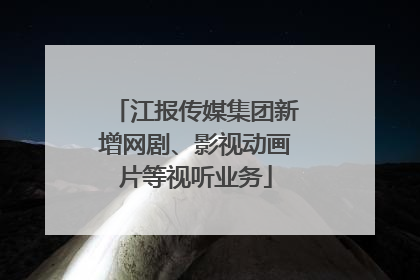 江报传媒集团新增网剧、影视动画片等视听业务