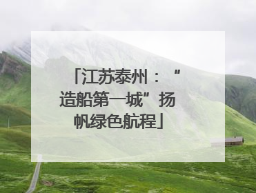 江苏泰州：“造船第一城”扬帆绿色航程