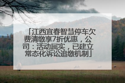 江西宜春智慧停车欠费清缴享7折优惠，公司：活动属实，已建立常态化诉讼追缴机制