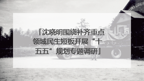 沈晓明围绕补齐重点领域民生短板开展“十五五”规划专题调研