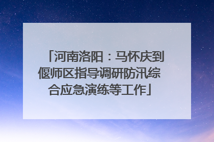 河南洛阳：马怀庆到偃师区指导调研防汛综合应急演练等工作
