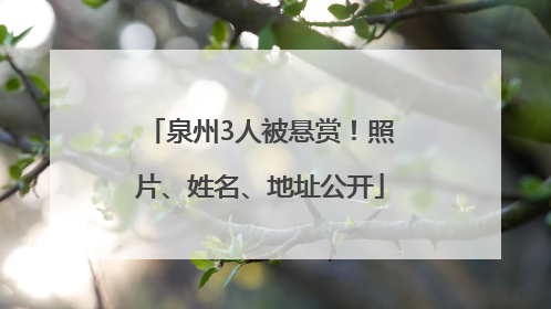 泉州3人被悬赏！照片、姓名、地址公开