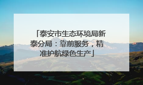 泰安市生态环境局新泰分局：靠前服务，精准护航绿色生产