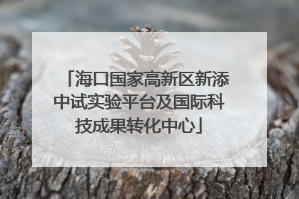 海口国家高新区新添中试实验平台及国际科技成果转化中心