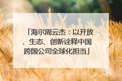 海尔周云杰：以开放、生态、创新诠释中国跨国公司全球化担当