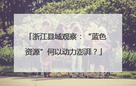 浙江县域观察：“蓝色资源”何以动力澎湃？