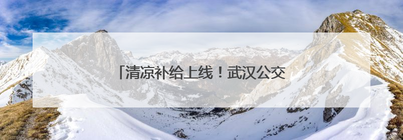 清凉补给上线！武汉公交打造“提神醒脑加油站”