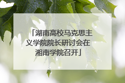 湖南高校马克思主义学院院长研讨会在湘南学院召开