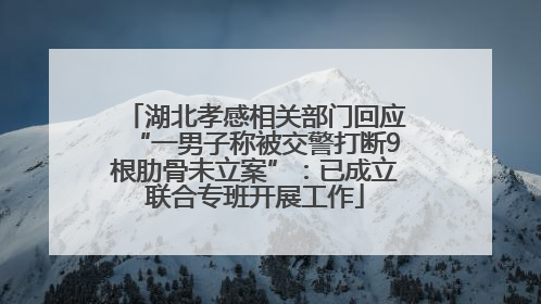 湖北孝感相关部门回应“一男子称被交警打断9根肋骨未立案”：已成立联合专班开展工作