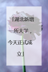 湖北新增一所大学，今天正式成立