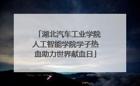 湖北汽车工业学院人工智能学院学子热血助力世界献血日