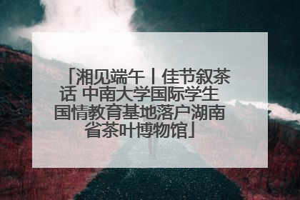 湘见端午丨佳节叙茶话 中南大学国际学生国情教育基地落户湖南省茶叶博物馆