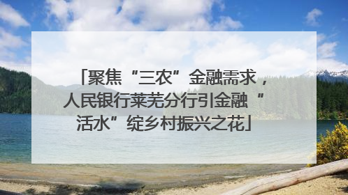 聚焦“三农”金融需求，人民银行莱芜分行引金融“活水”绽乡村振兴之花