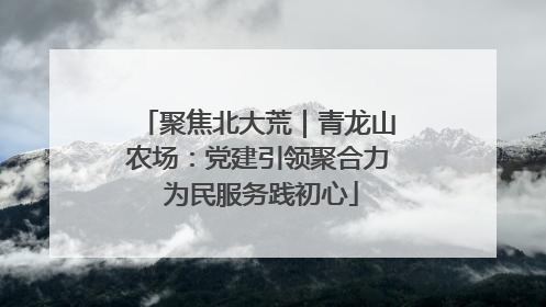 聚焦北大荒｜青龙山农场：党建引领聚合力 为民服务践初心