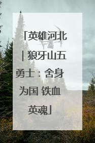 英雄河北｜狼牙山五勇士：舍身为国 铁血英魂