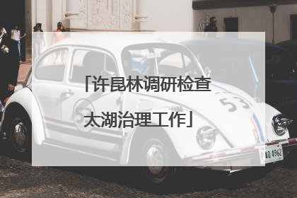 许昆林调研检查太湖治理工作