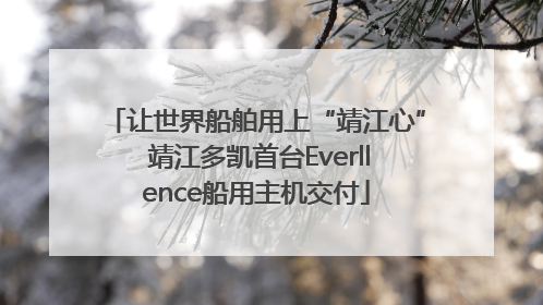 让世界船舶用上“靖江心” 靖江多凯首台Everllence船用主机交付