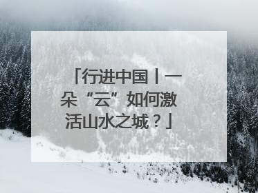 行进中国丨一朵“云”如何激活山水之城？