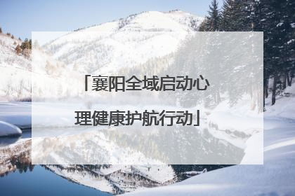 襄阳全域启动心理健康护航行动