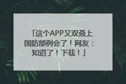 这个APP又双叒上国防部例会了!网友:知道了!下载!