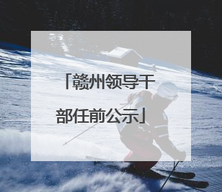 赣州领导干部任前公示