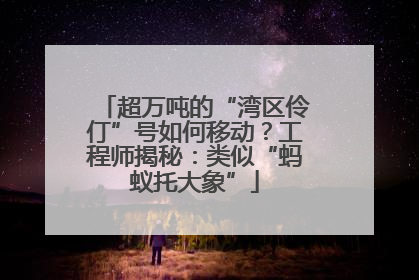 超万吨的“湾区伶仃”号如何移动？工程师揭秘：类似“蚂蚁托大象”