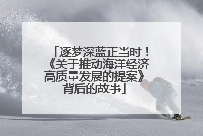 逐梦深蓝正当时！《关于推动海洋经济高质量发展的提案》背后的故事