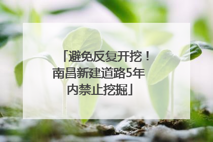 避免反复开挖！南昌新建道路5年内禁止挖掘