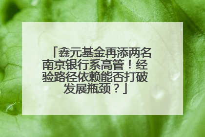 鑫元基金再添两名南京银行系高管！经验路径依赖能否打破发展瓶颈？