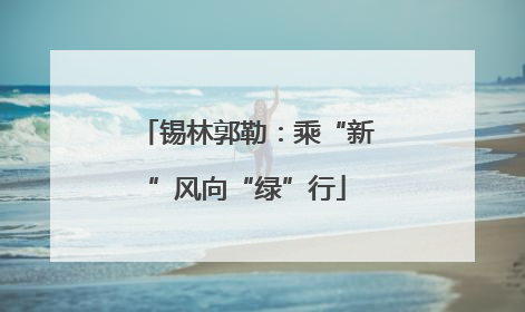 锡林郭勒：乘“新”风向“绿”行
