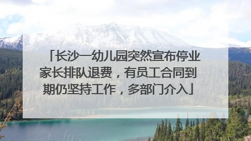 长沙一幼儿园突然宣布停业家长排队退费，有员工合同到期仍坚持工作，多部门介入