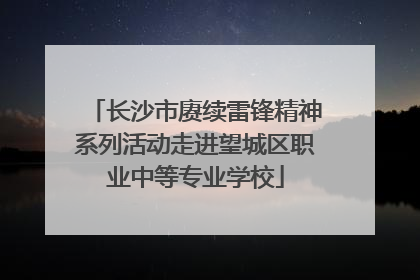 长沙市赓续雷锋精神系列活动走进望城区职业中等专业学校