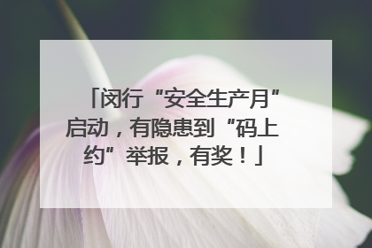 闵行“安全生产月”启动，有隐患到“码上约”举报，有奖！