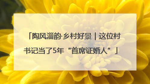 陶风淄韵·乡村好景｜这位村书记当了5年“首席证婚人”