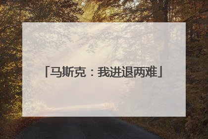 马斯克：我进退两难