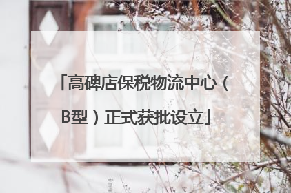 高碑店保税物流中心（B型）正式获批设立