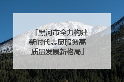 黑河市全力构建新时代志愿服务高质量发展新格局