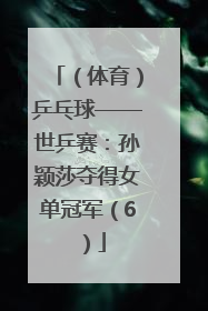 （体育）乒乓球——世乒赛：孙颖莎夺得女单冠军（6）