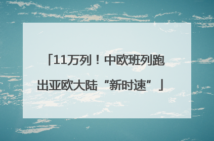 11万列！中欧班列跑出亚欧大陆“新时速”
